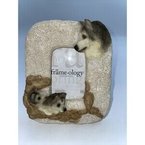 NEW Vtg 3D Frameology Frame for 3"x2" Photo-Whole Frame 5.5"x4.5" Wolf & Pups